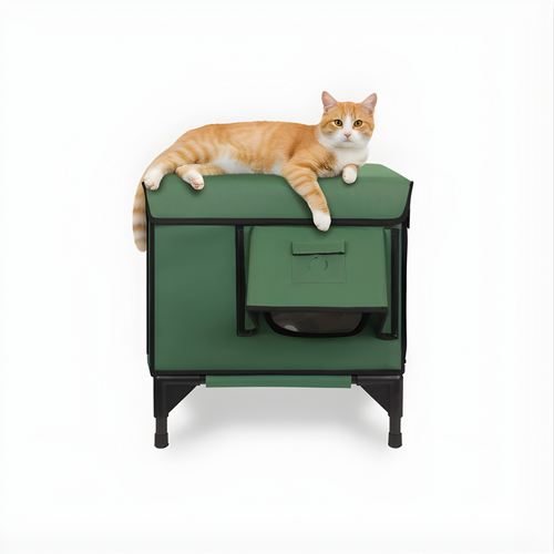 AllGuard Outdoor Heated Cat House – Forest Green