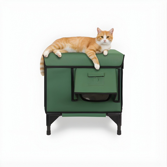 AllGuard Outdoor Heated Cat House – Forest Green