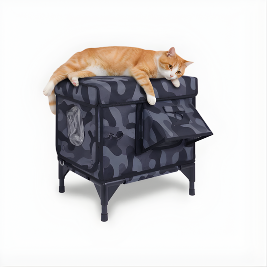 AllGuard Outdoor Heated Cat House – Night Camo