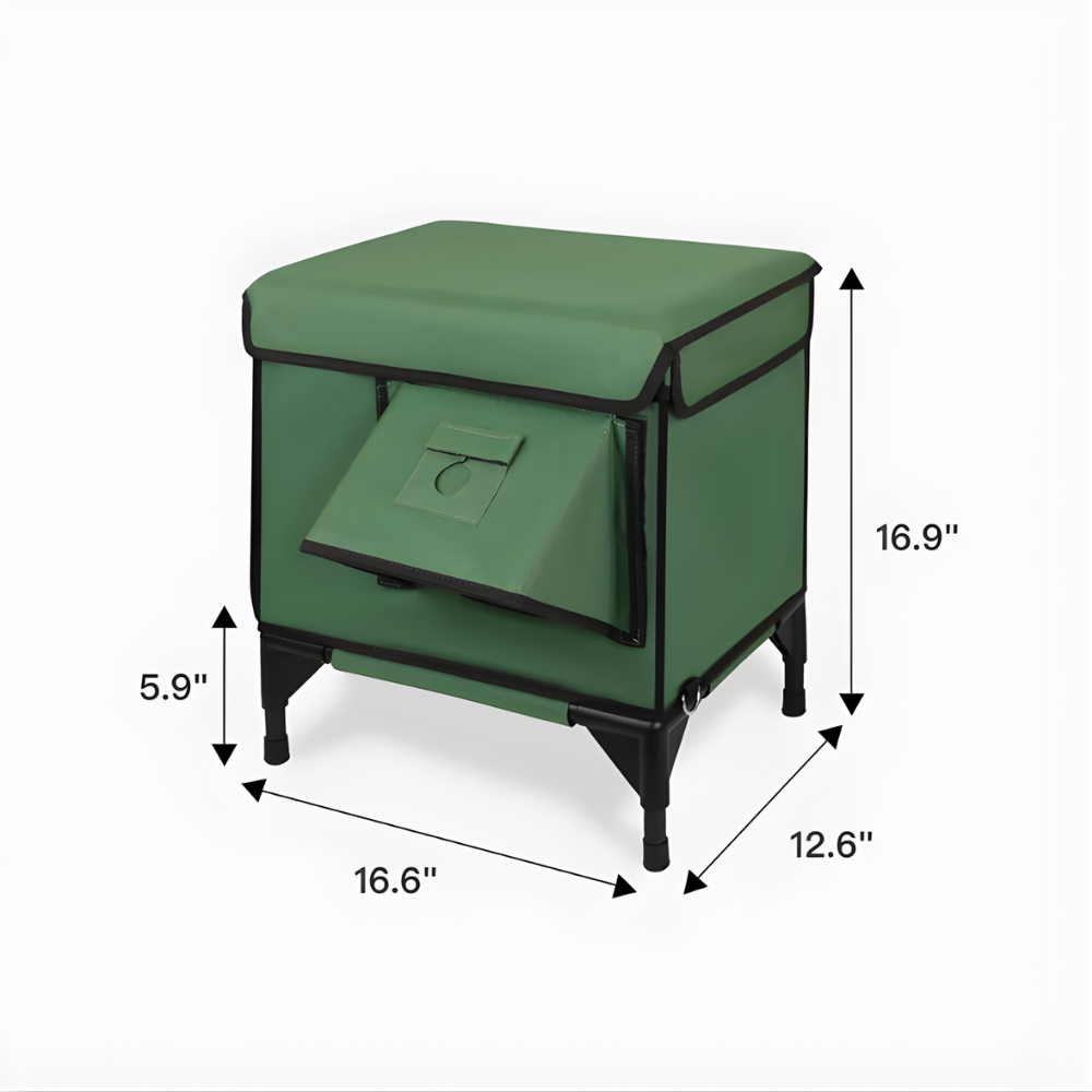 AllGuard Outdoor Heated Cat House – Forest Green