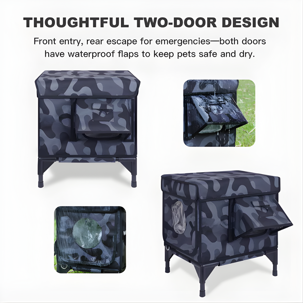 AllGuard Outdoor Heated Cat House – Night Camo