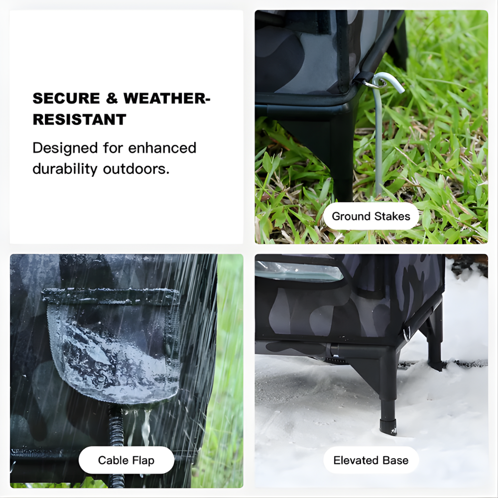 AllGuard Outdoor Heated Cat House – Night Camo
