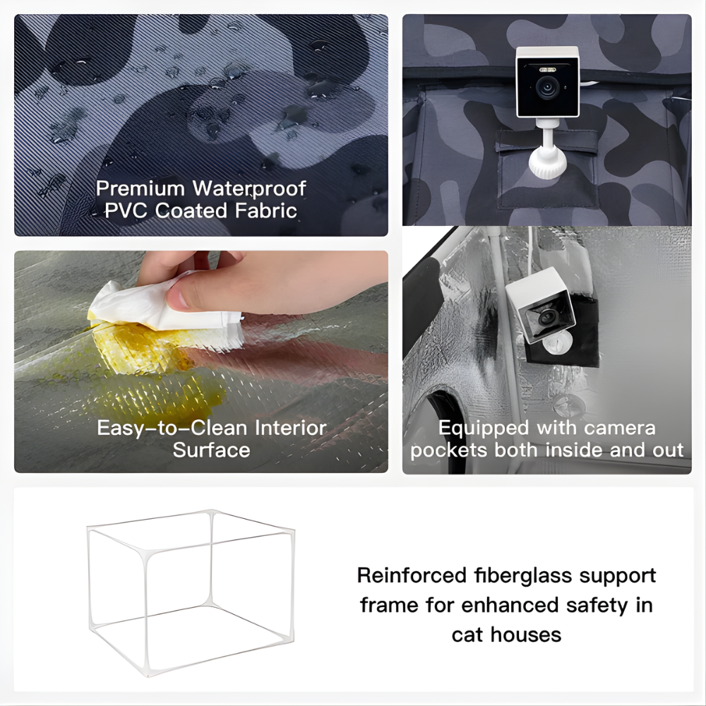 AllGuard Outdoor Heated Cat House – Night Camo