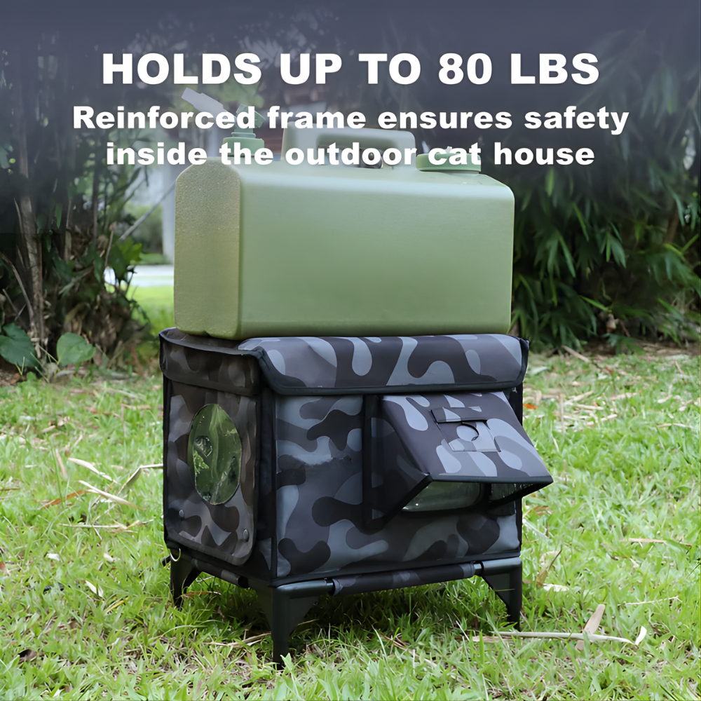 AllGuard Outdoor Heated Cat House – Night Camo