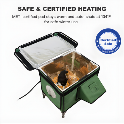 AllGuard Outdoor Heated Cat House – Forest Green