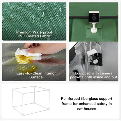 AllGuard Outdoor Heated Cat House – Forest Green