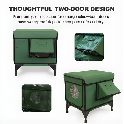 AllGuard Outdoor Heated Cat House – Forest Green